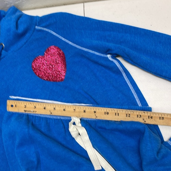 Love pink Victoria Secret set hoodie M pants S Blue & pink glitter bling heart - Picture 13 of 15